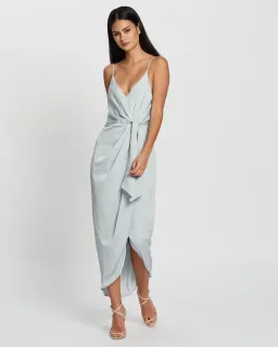 Shona Joy Luxe Tie Front Cocktail Dress Cloud Size 10 for rent on The Volte - image 2