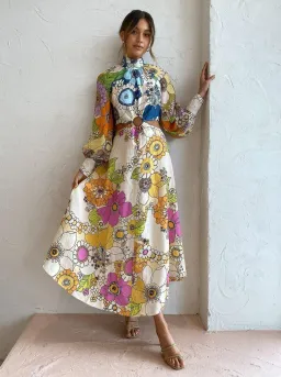 Alemais Farrah Cut Out Midi Dress Multi Size 10  for rent on The Volte - image 1
