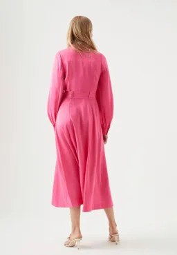 Aje Sophie Shirt Midi Dress Pink Size 10 / M for rent on The Volte - image 3