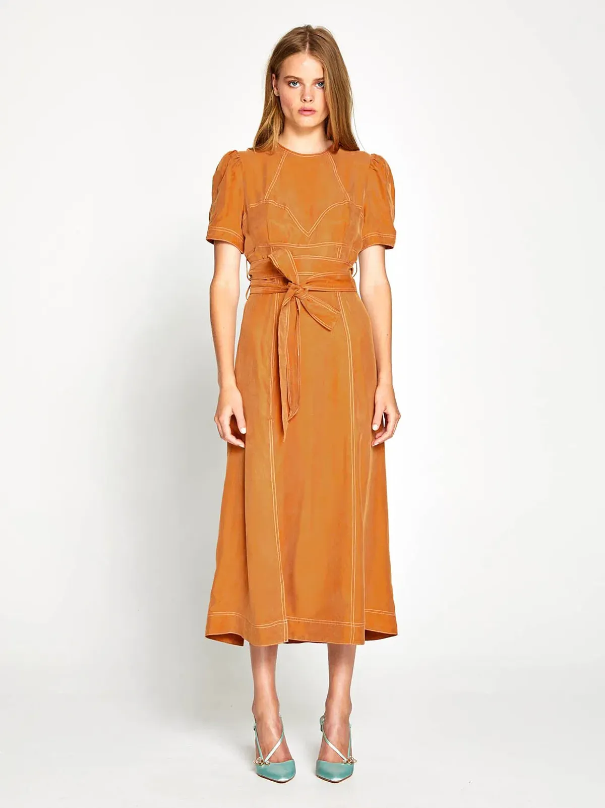Alice McCall Eyes on You Midi Dress Brown Size 8 - Image 1