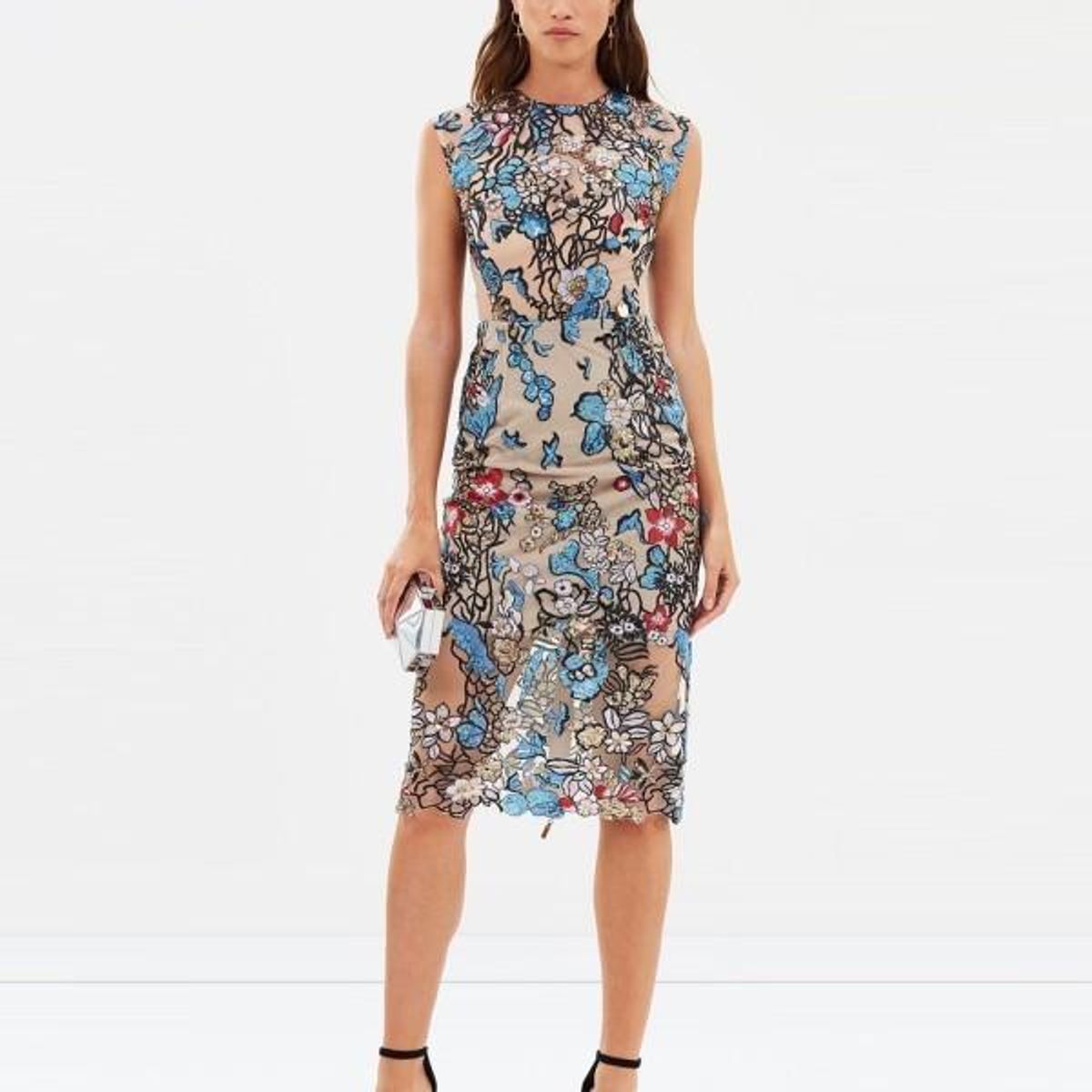 BRONX & BANCO BIRDS OF PARADISE MIDI DRESS size 10 - Image 4