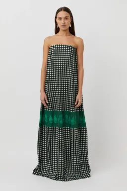 Camilla and Marc Rivoli Column Dress Green/Black Size 10 for rent on The Volte - image 1