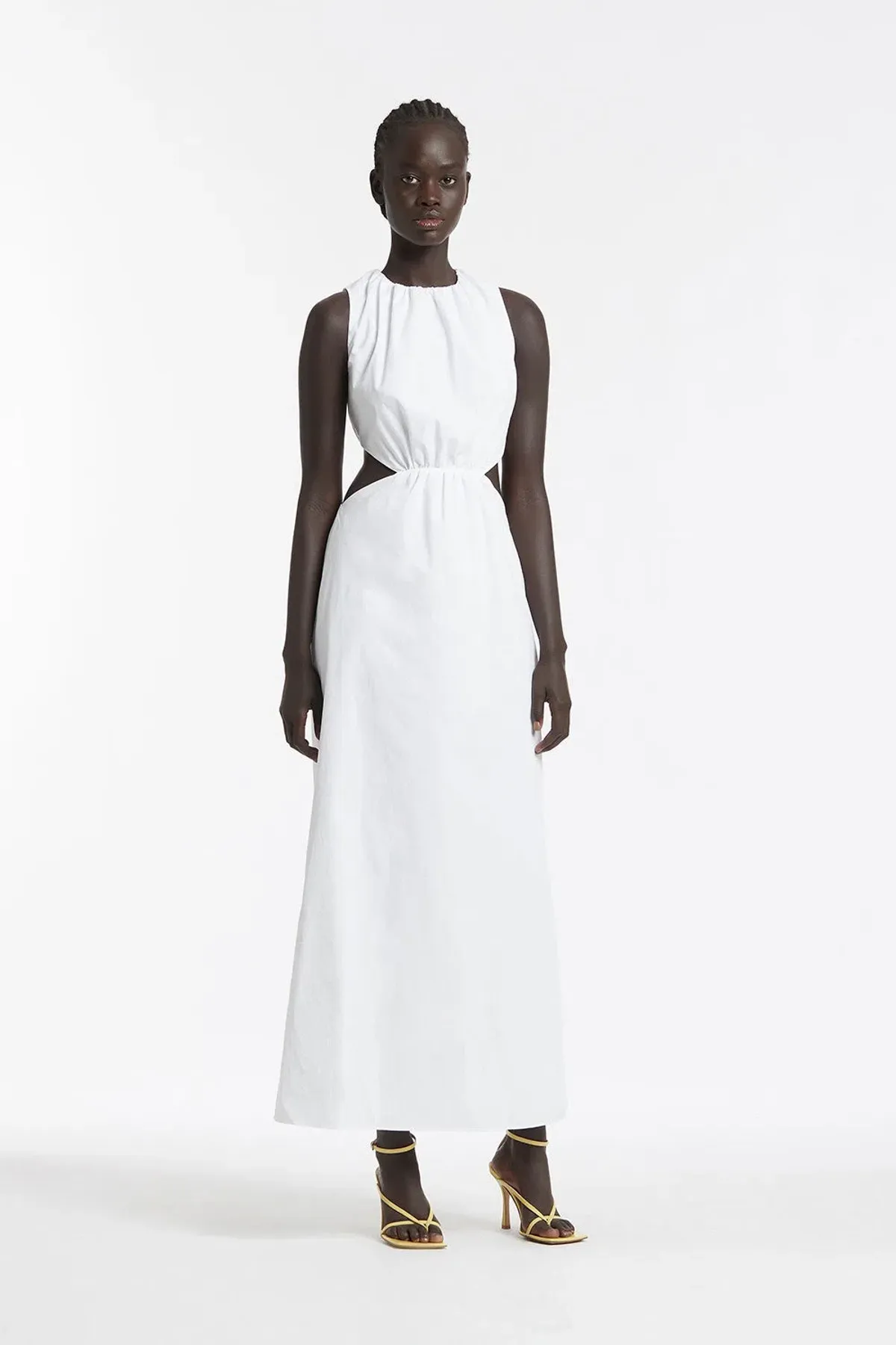Sir the Label Anja Cut Out Midi Dress Chalk White Size 2 / AU 10 - Image 1