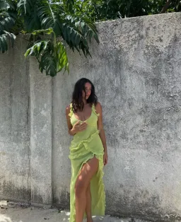House of CB Pixie Ruffle Maxi Dress Lime Green Size 8 for rent on The Volte - image 4