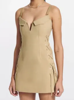 Dion Lee Laced Bonded Mini Dress Sahara Size 10 for rent on The Volte - image 2