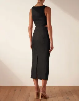 Shona Joy Simone V Neck Cut Out Midi Dress Black Size 8 / S for rent on The Volte - image 3