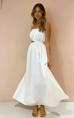By Nicola Carnivale Elastic Waist Maxi Dress in White Size 10 / M for rent on The Volte - image 1