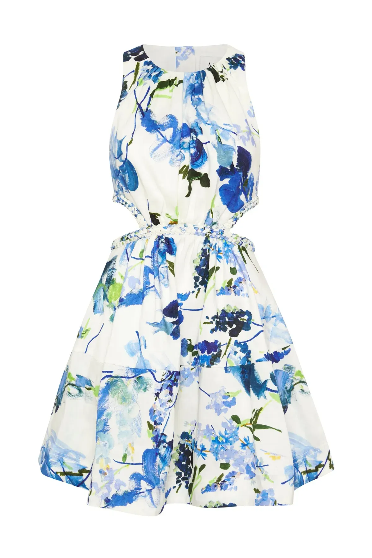 Aje Voyage Braided Cut Out Mini Dress Floral Print Size 12 - Image 4