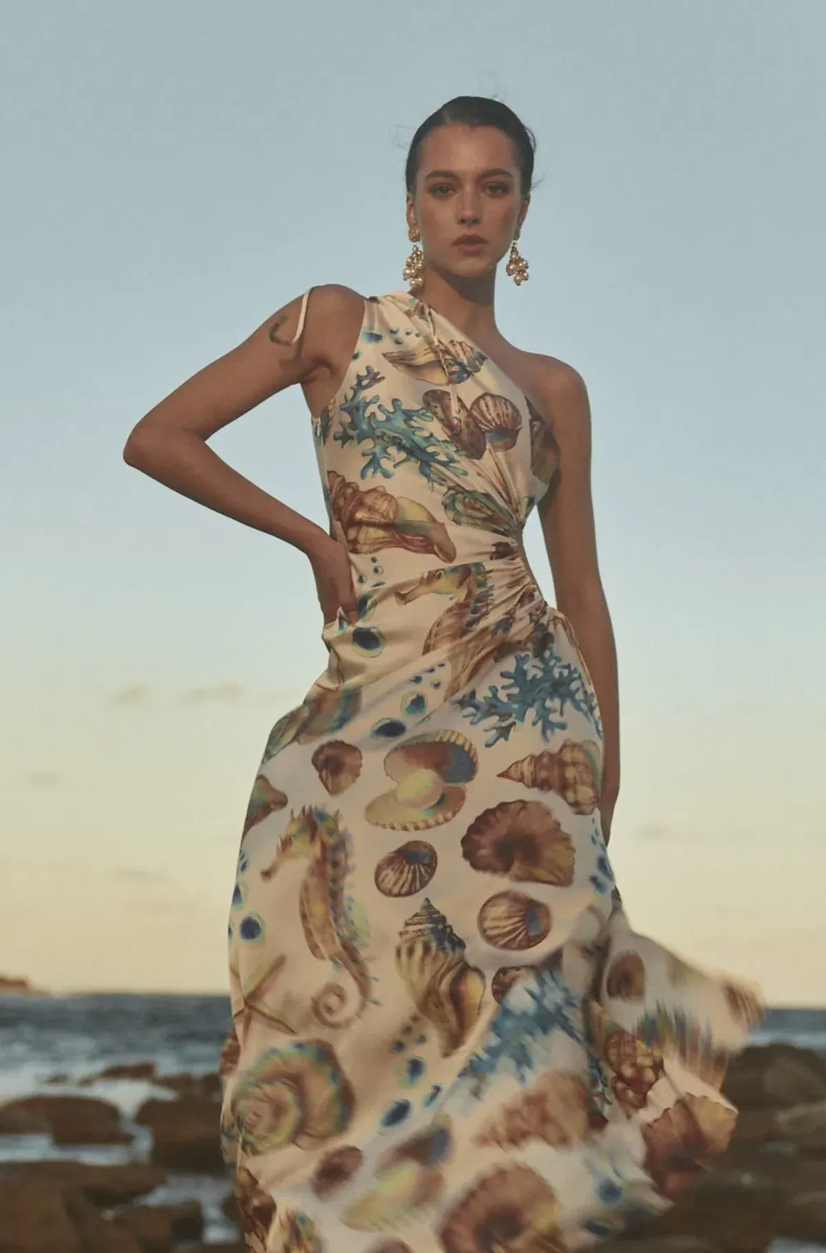 Sonya Moda Nour Seashell Maxi Dress Print Size 8 - Image 3