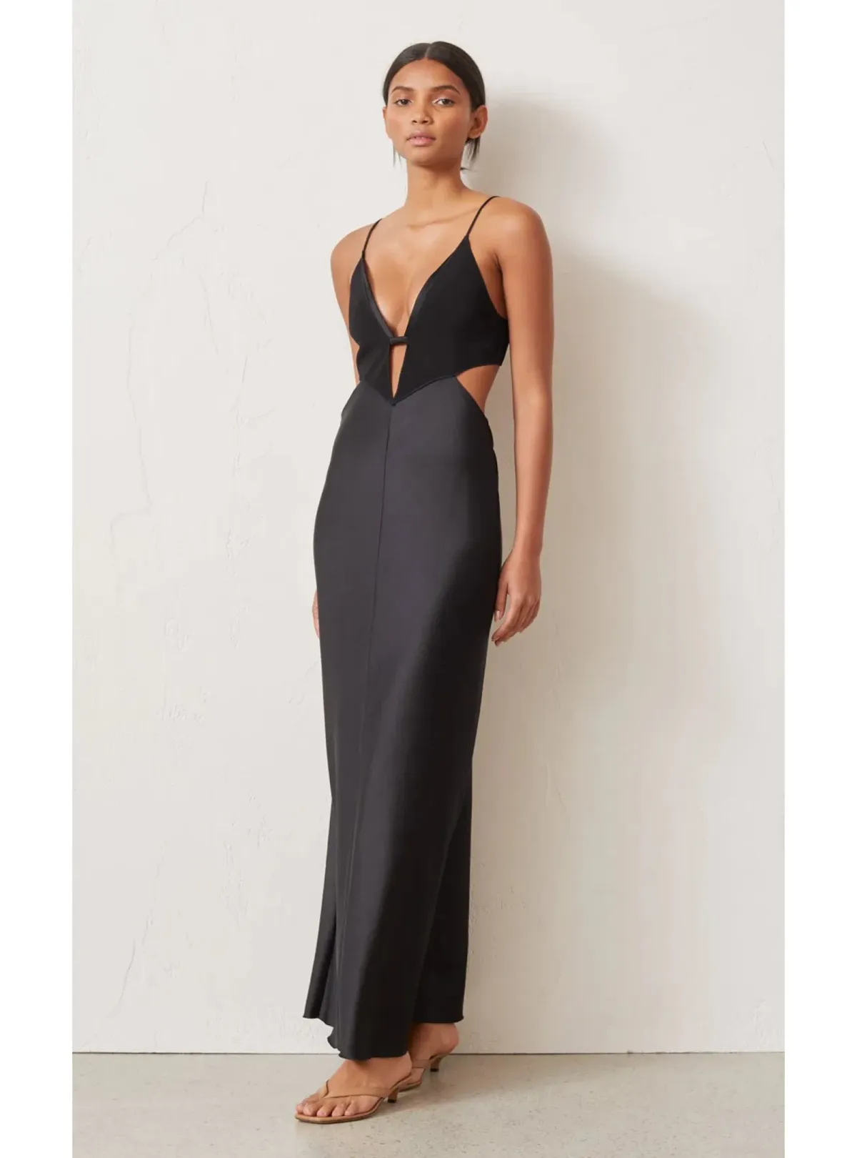Bec & Bridge Seraphine Plunge Midi Dress Black Size AU 6 - Image 2