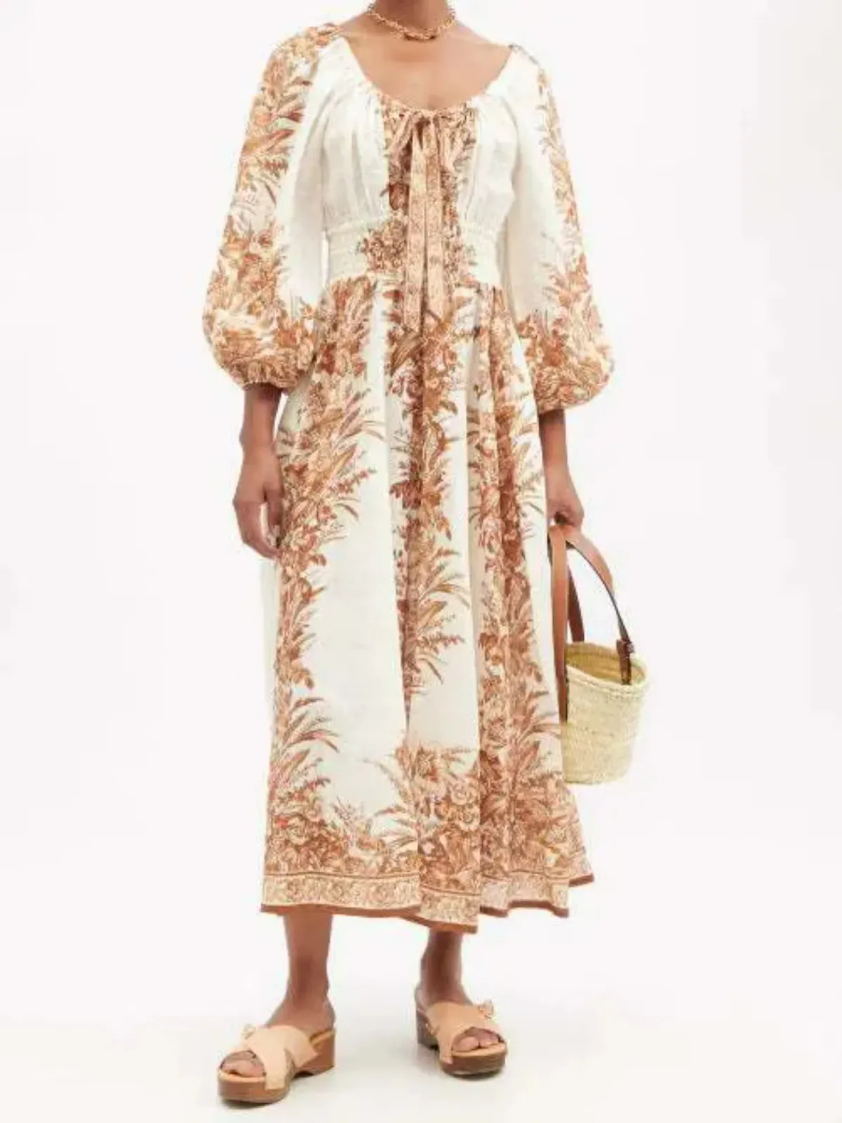 Zimmermann Moonshine Scoop Linen Maxi Dress Caramel Lily Size 0P / AU 6 - Image 2