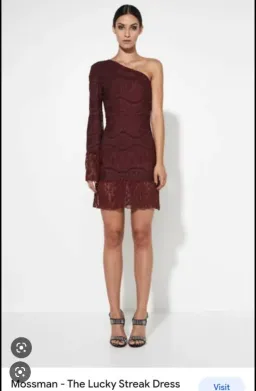 Mossman The Lucky Streak Dress Burgundy Size 6 for rent on The Volte - image 2