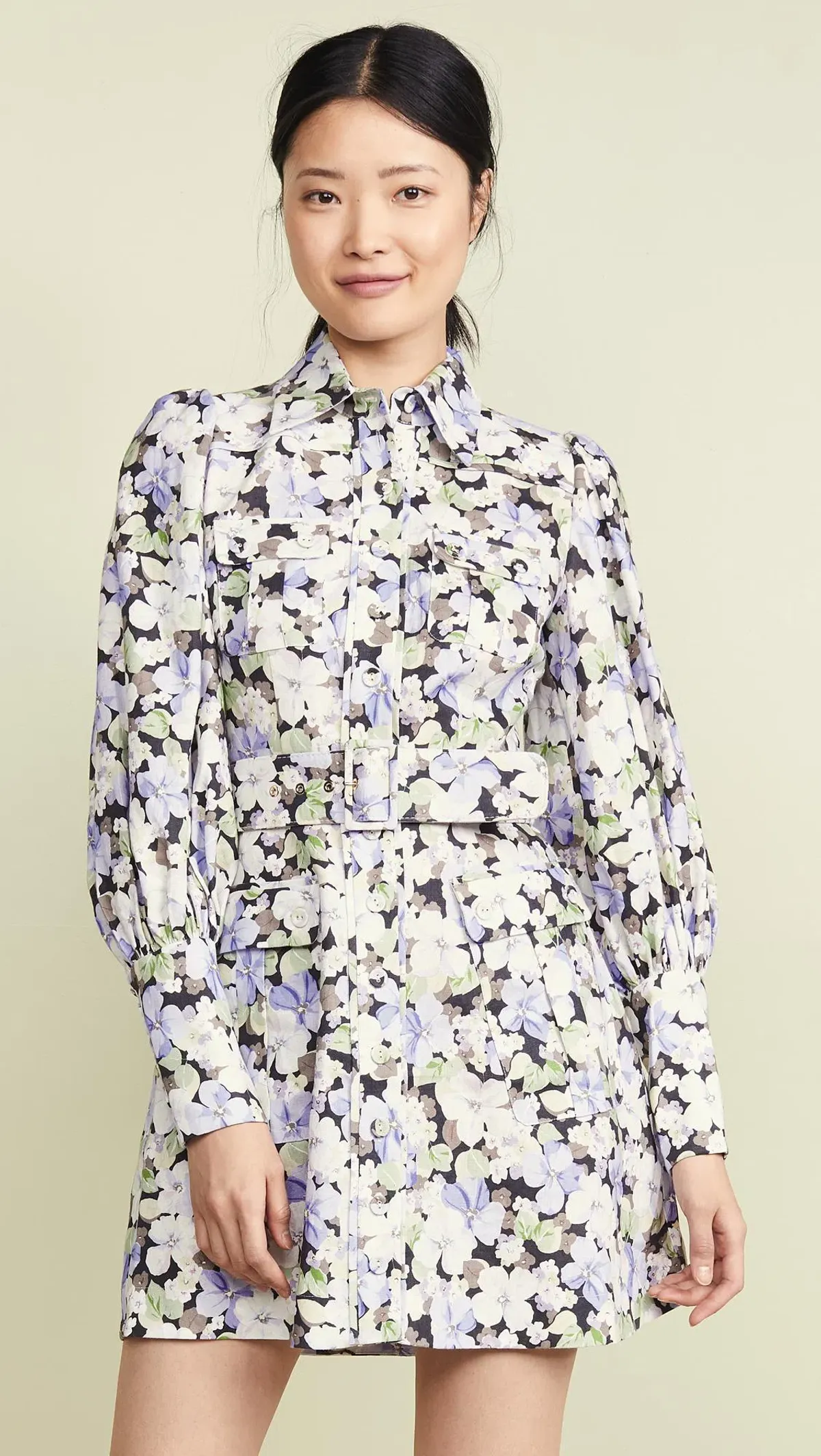 Zimmermann Ninety Six Shirt Mini Dress Floral Size 1 / Au 10 - Image 1