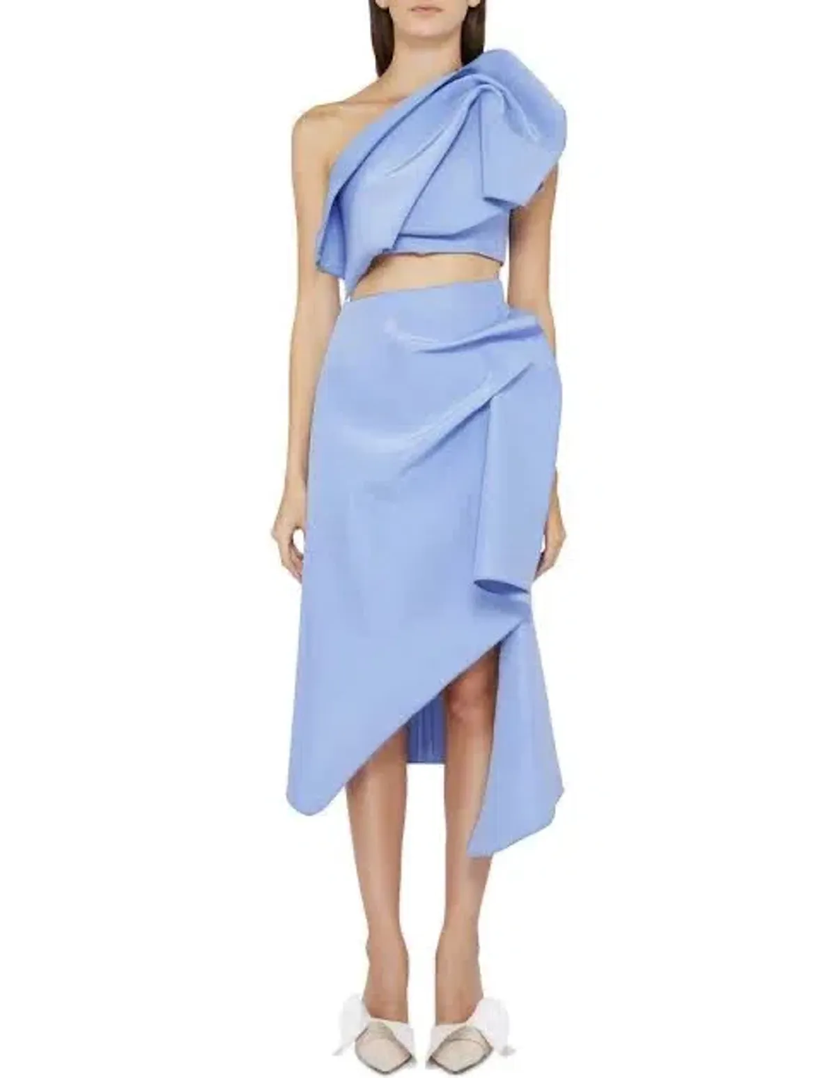Acler Fincher Top and Midi Skirt Set Empire Blue Size 8 - Image 1