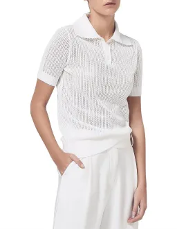 Viktoria & Woods Double Knit Polo Top White Size 1 / AU 8 for rent on The Volte - image 3