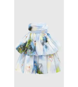 Leo Lin Daphne Strapless Bubble Dress Willow Print Size 10 for rent on The Volte - image 3