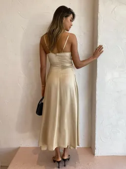 Anna Quan Carina Midi Dress Biscotti Size 8  for rent on The Volte - image 2