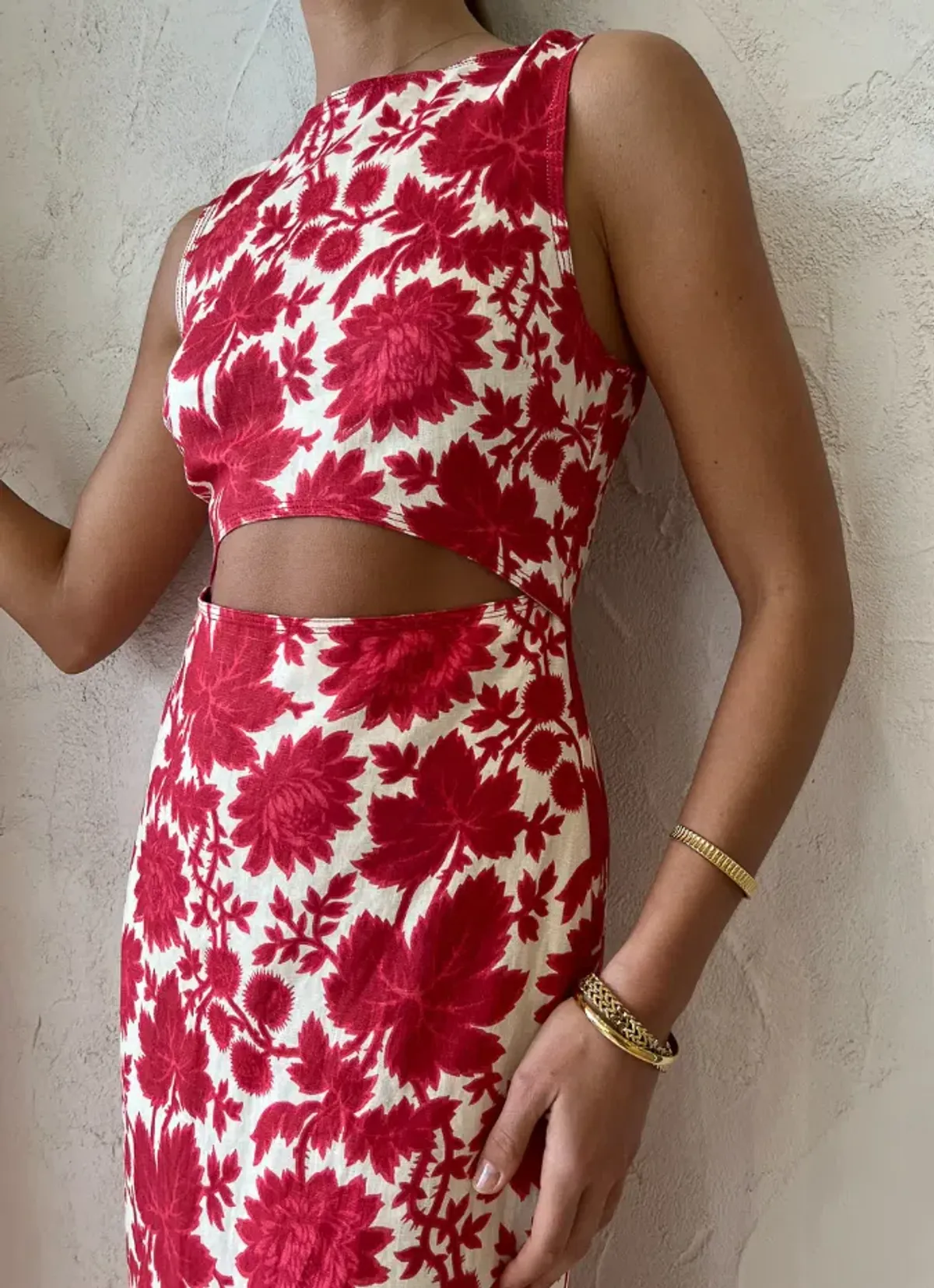 Sir the Label Cinta Cut Out Midi Dress Valentina Floral Print Size 8 - Image 4