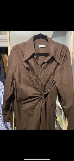 Scanlan Theodore Cotton Wrap Dress Brown Size 8  for rent on The Volte - image 2