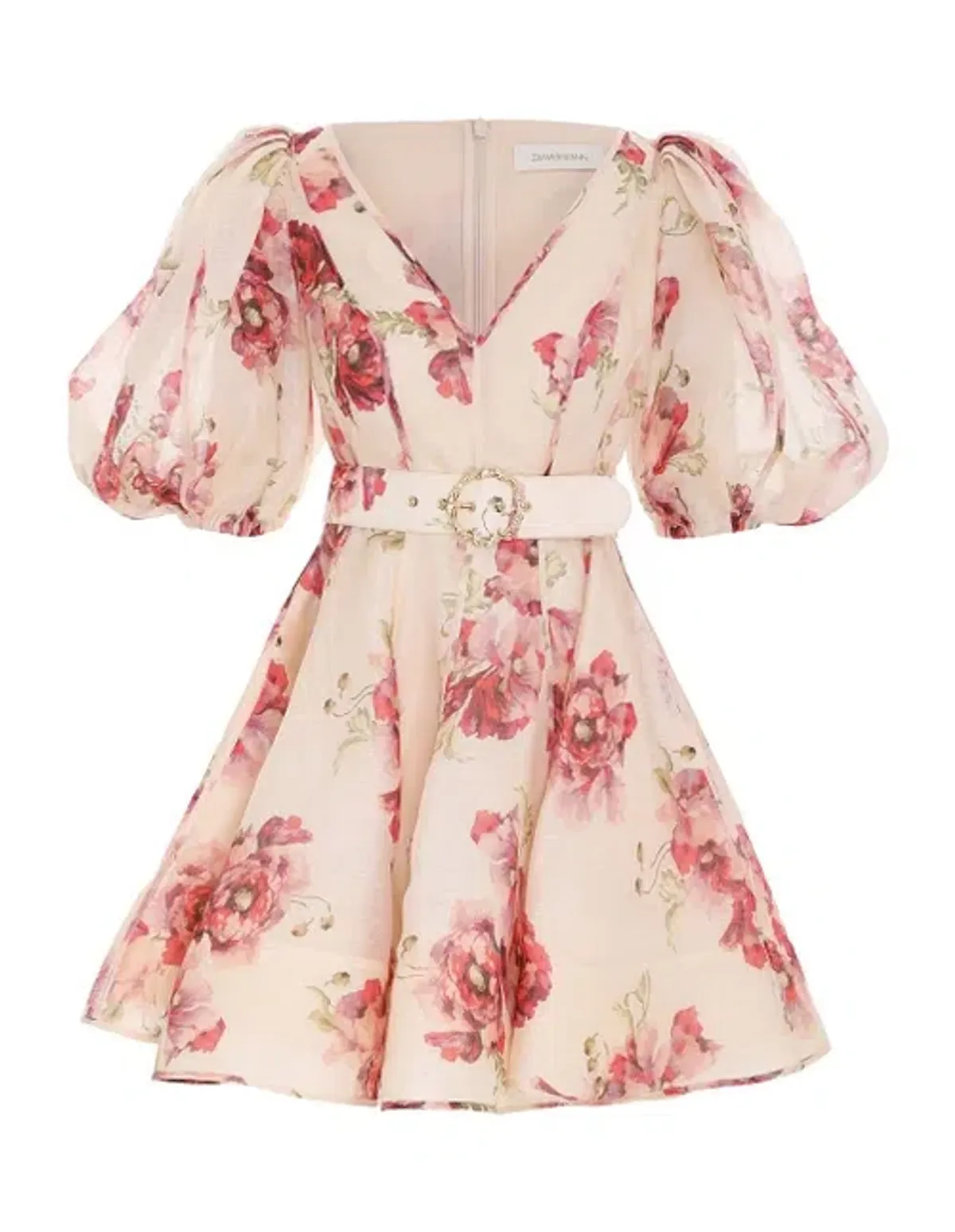 Zimmermann High Tide Puff Sleeve Mini Dress Floral Size 0/AU 8 - Image 3