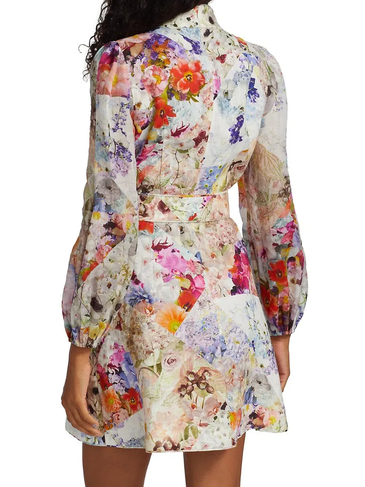 Zimmermann Prima Belted Mini Dress Patchwork Floral Size 0 / Au 8 - Image 2