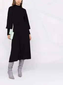 Zimmermann Long Sleeve Pleated Midi Dress Black Size 0 / Au 8 for rent on The Volte - image 1