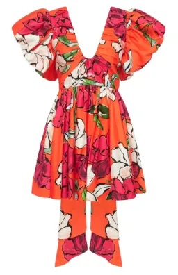 Aje Gretta Bow Back Mini Dress in Vivid Camellia Print Size 14 for rent on The Volte - image 4