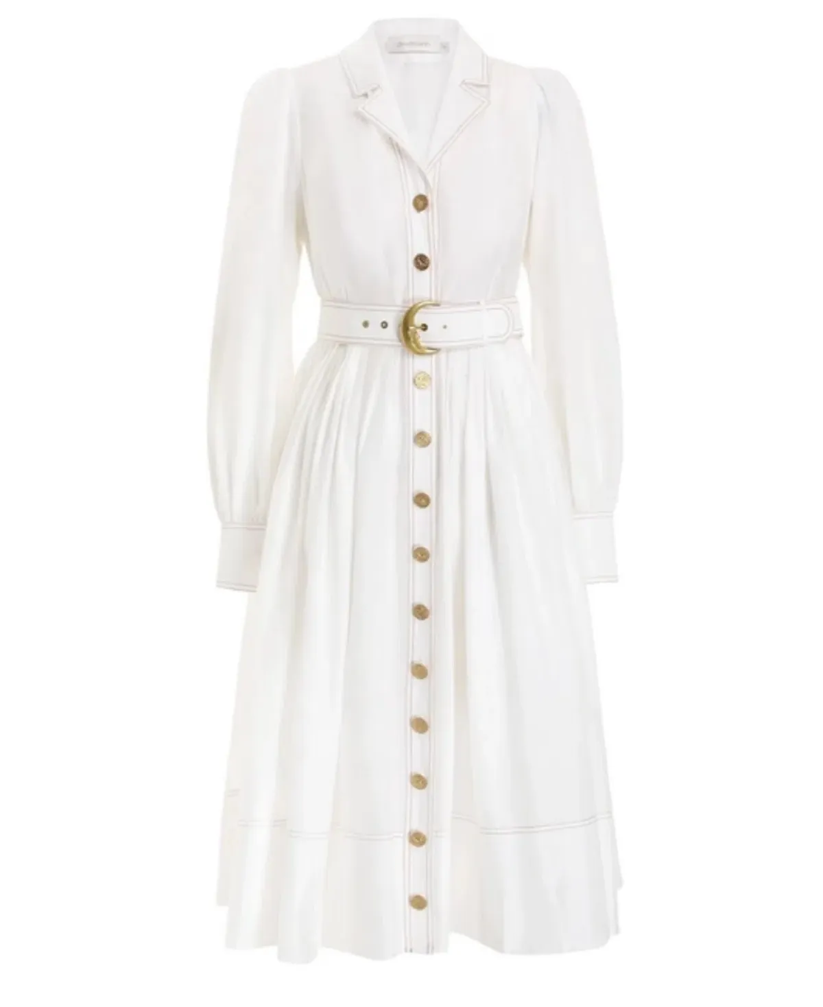 Zimmermann The Kaleidoscope Midi Shirt Dress in Natural Size 0/AU 8 - Image 1