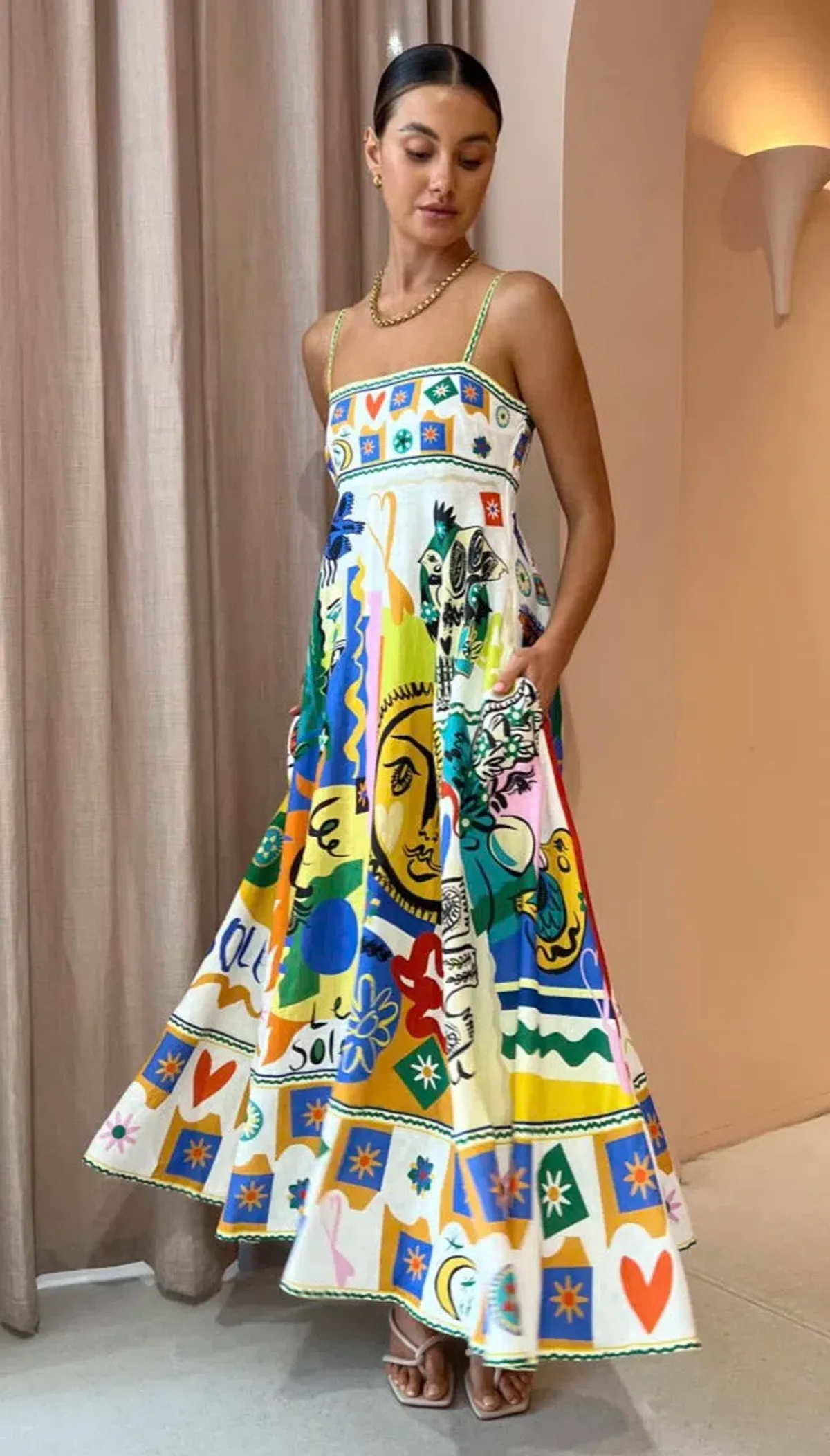 Alemais Soleil Sundress Print Size 14 - Image 1