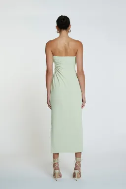 By Johnny Selena Strapless Midi Dress Avocado Green Size 10 / M for rent on The Volte - image 6