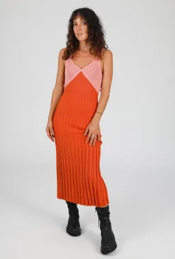 Andean Collective Tamika Dress Coral Block Size XS / AU 6 for rent on The Volte - image 1