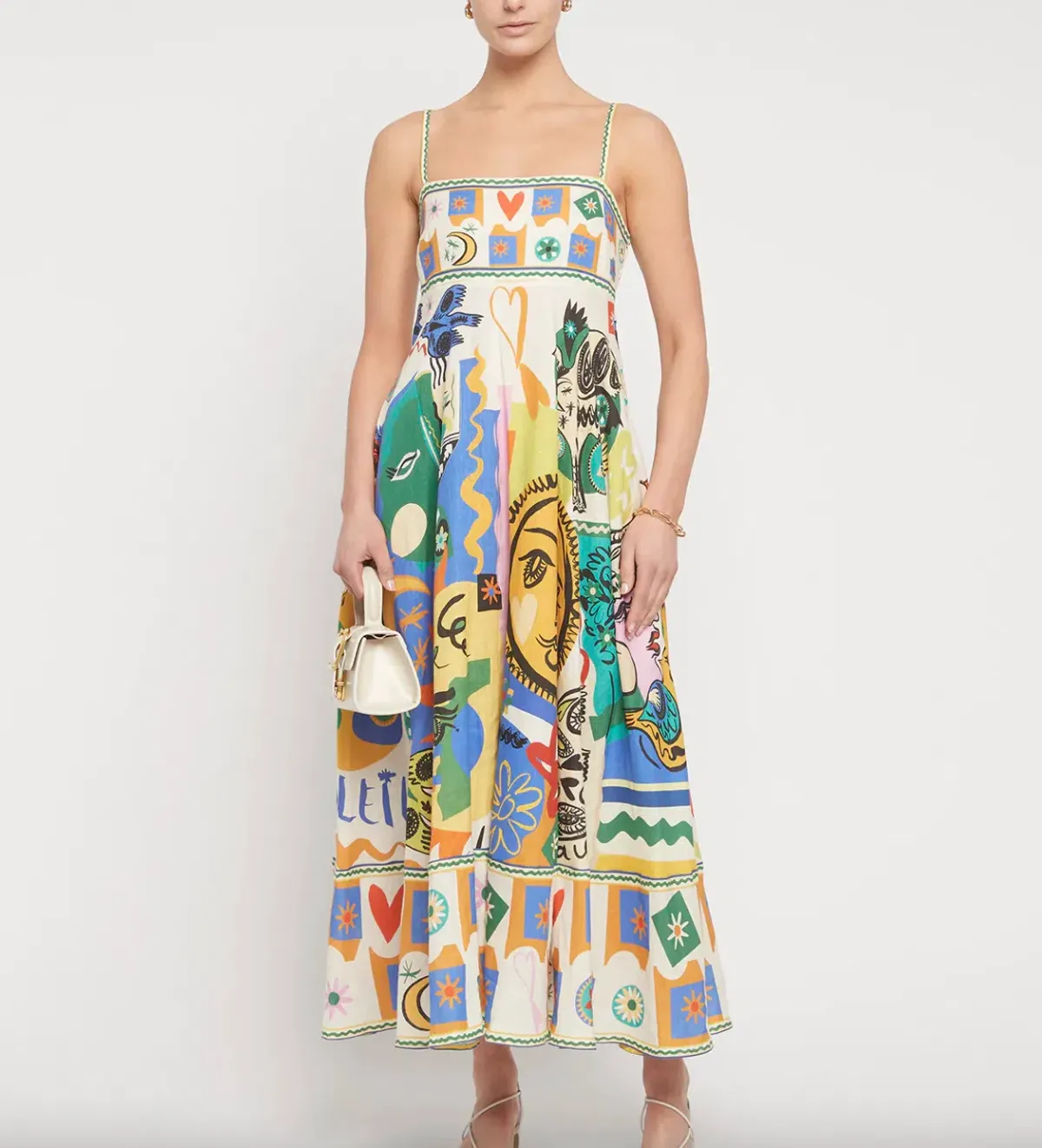 Alemais Soleil Linen Sundress in Ivory Size 8 - Image 1