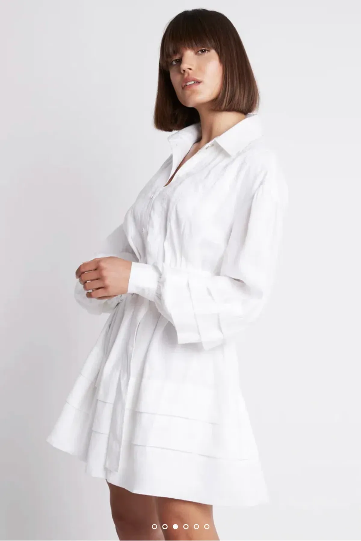 Aje Recurrence Belted Smock Dress White Size 10 / M - Image 4