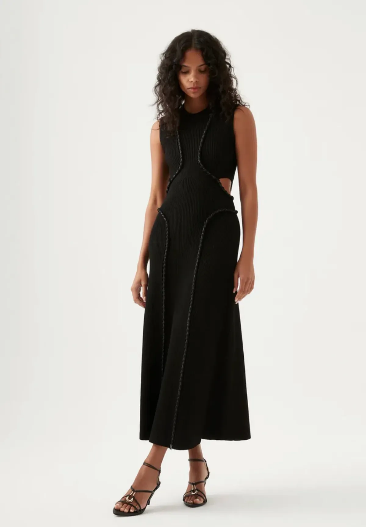 AJE Arp Cut Out Midi Dress Black Size S / Au 8 - Image 1