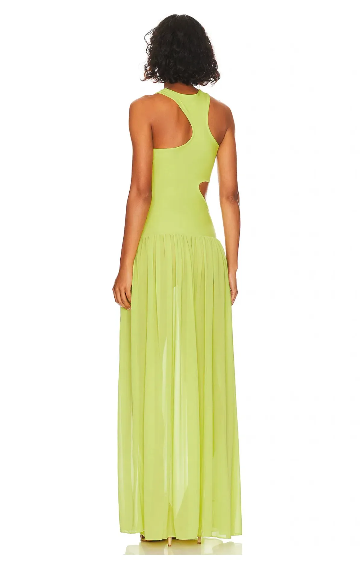 L’Academie Cachet Maxi Dress in Chartreuse Size 10 - Image 2