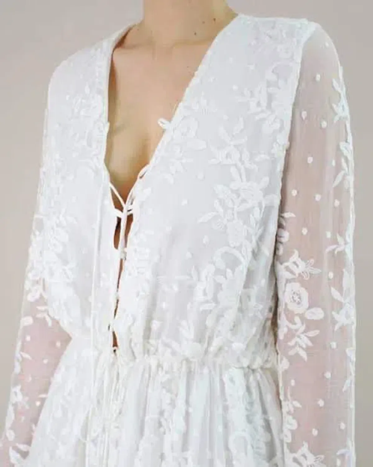 Zimmermann Roza Silk Veil Gathered Dress White With Slip Size 3/AU 14 - Image 2