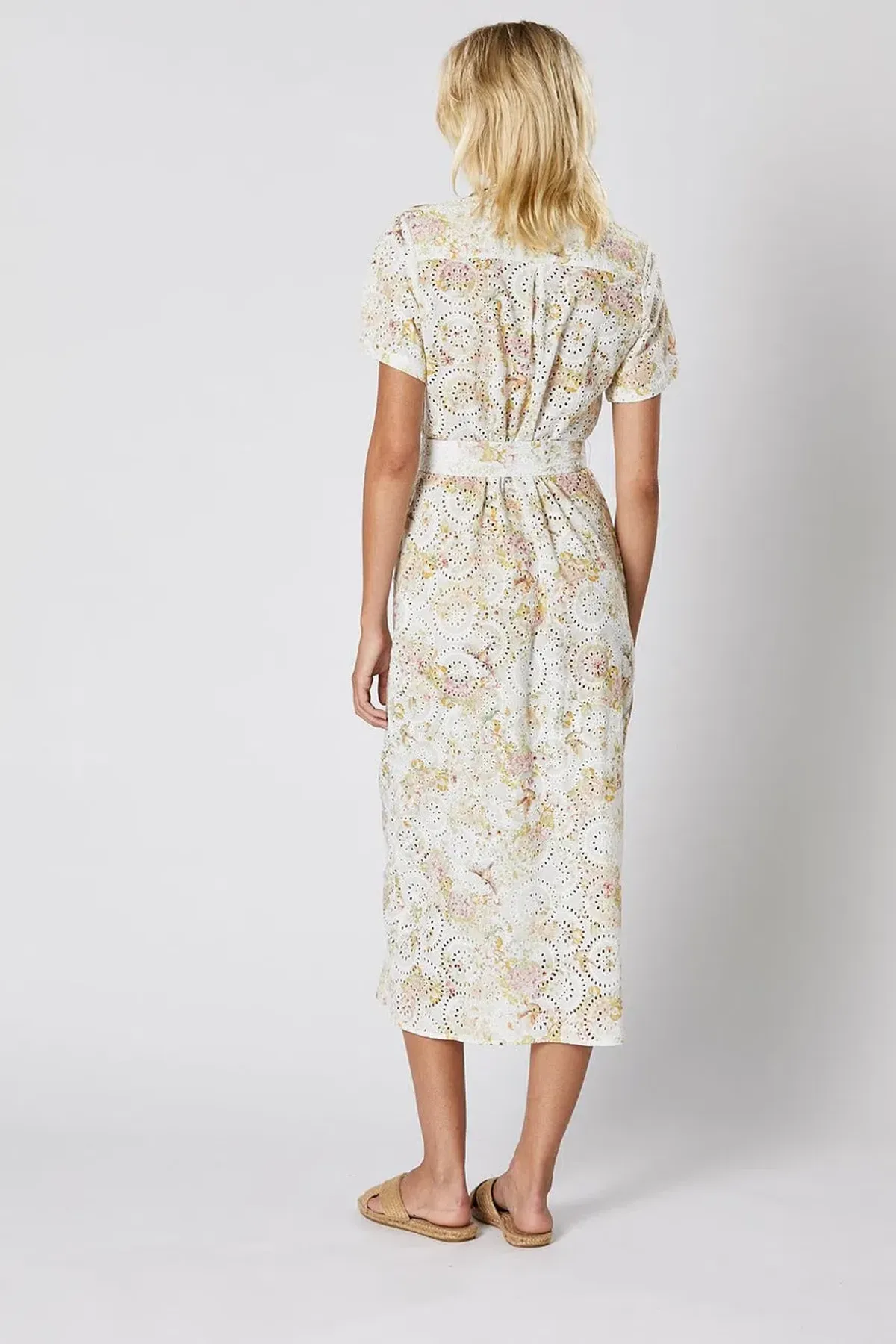 Winona Brigitte Button Dress Embroidered Lace Print Size 6 - Image 2
