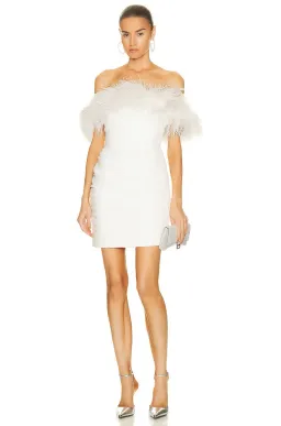 Rachel Gilbert Zion Mini Feathers Dress Ivory Size S / AU 8  for rent on The Volte - image 1