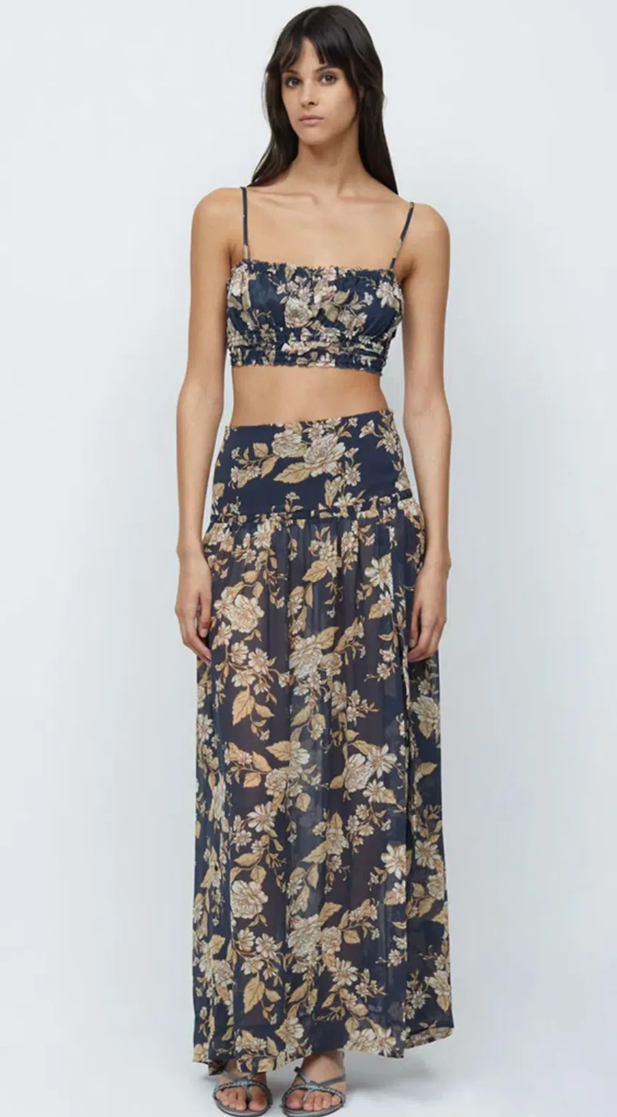 Bec & Bridge Opaline Crop Top and Maxi Skirt Set Floral Size 8 - Image 2