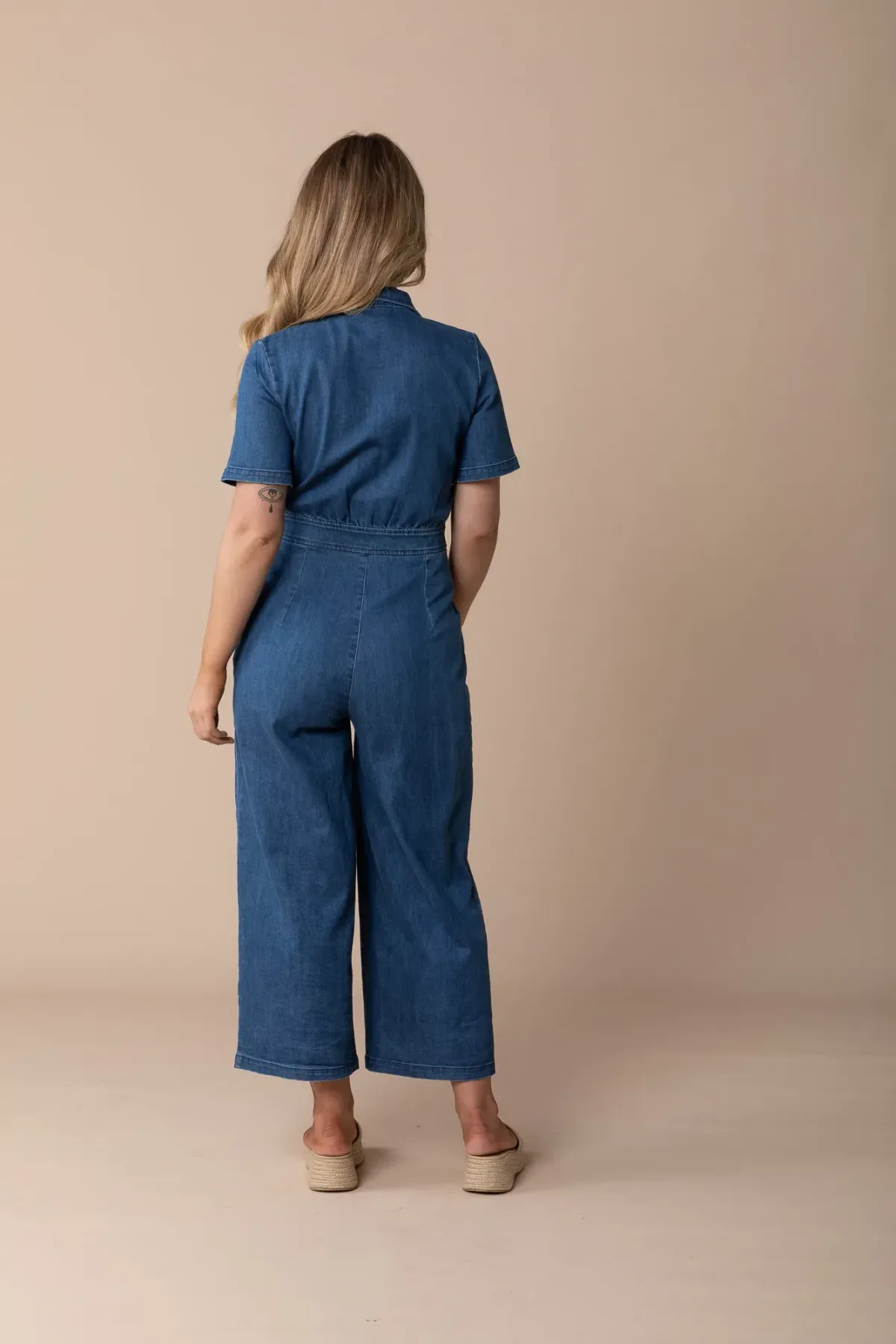 Frock Me Out Denim Freestyler Jumpsuit Vintage Wash Size 18 - Image 4