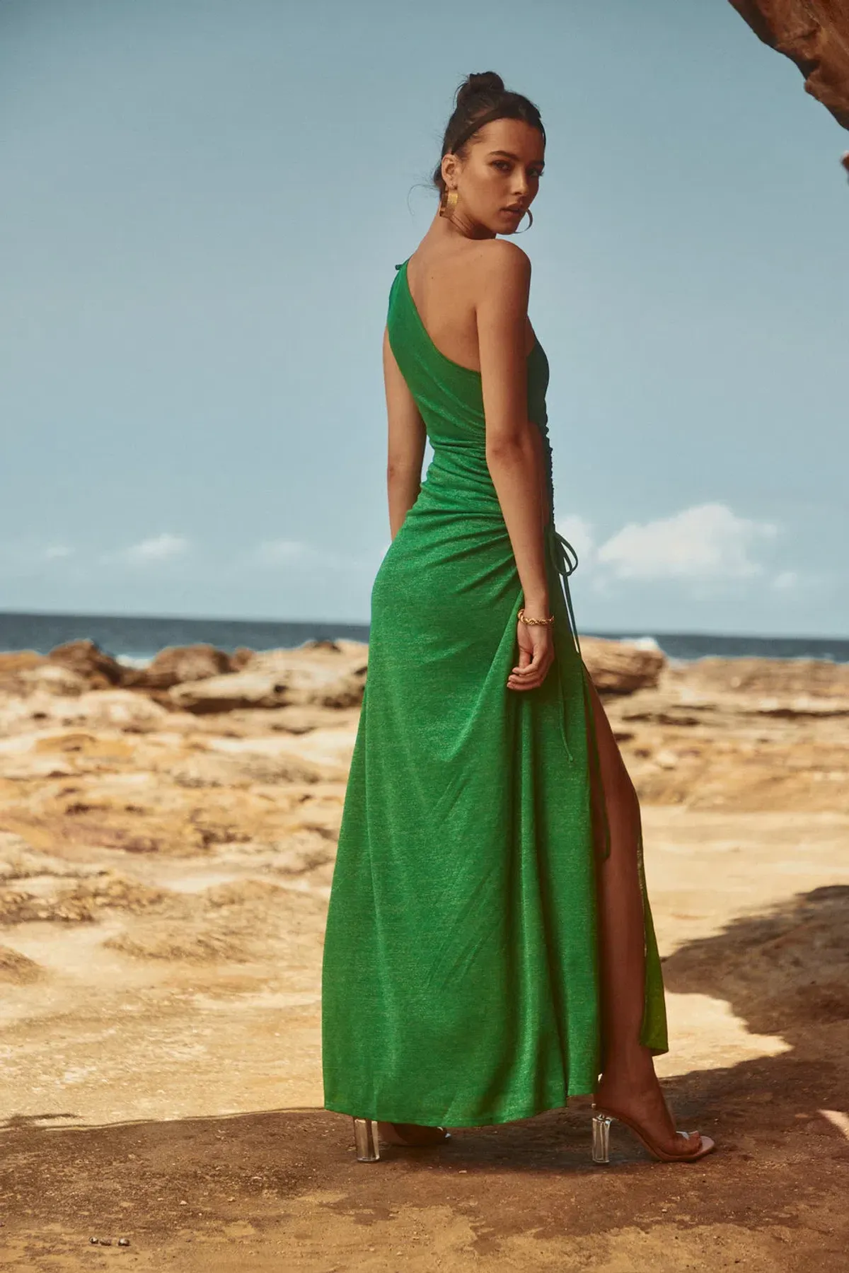 Sonya Moda Nour Maxi Dress Forest Green Size 10 - Image 5