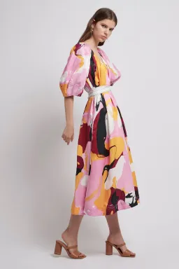 Aje Psychedelia Smock Dress Midi Dress Print Size 6 for rent on The Volte - image 2