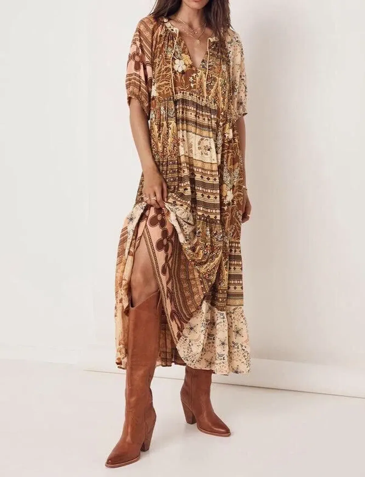 Spell Renew Patchwork Gown Sunrise Size S - Image 1