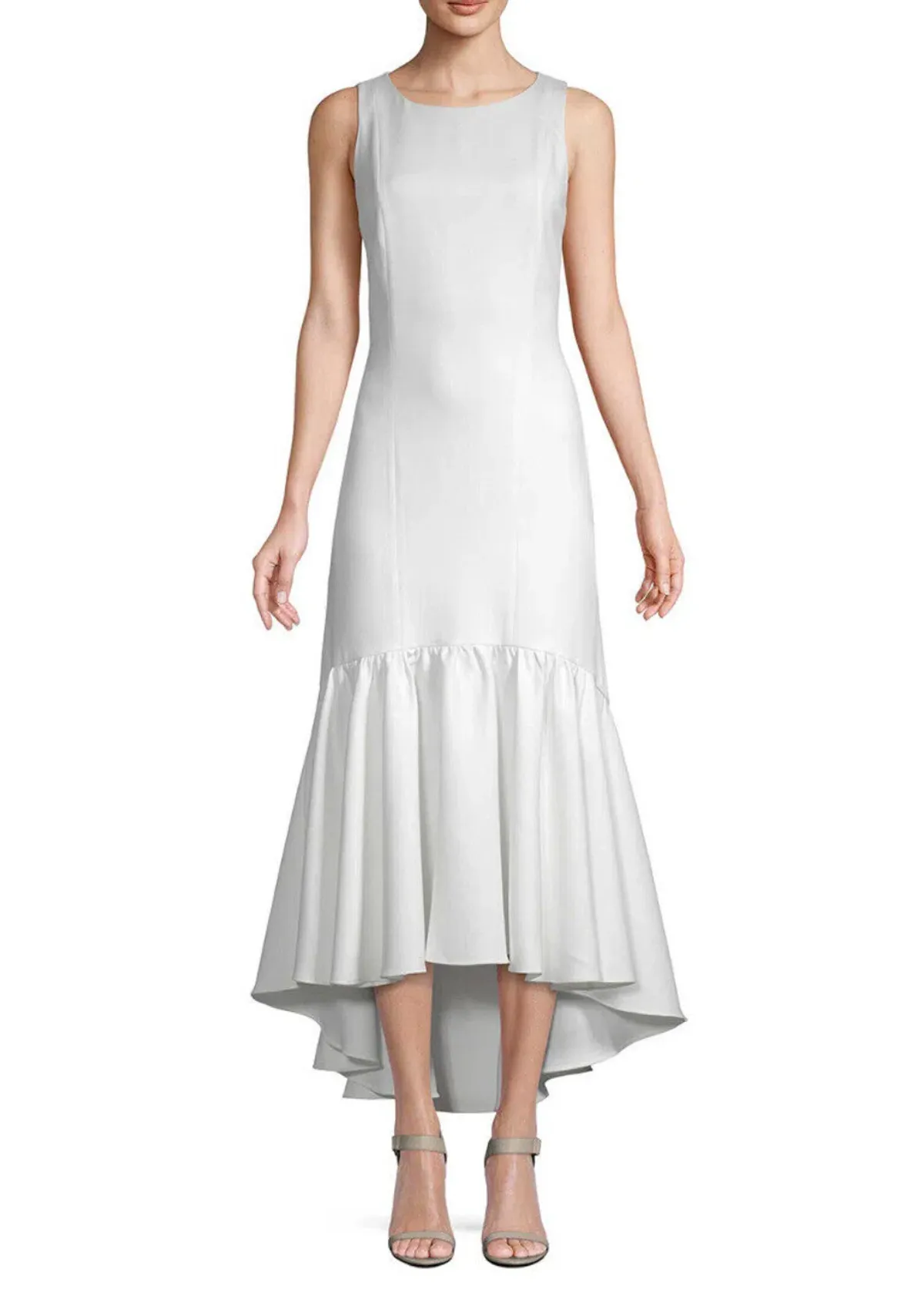 White Story Amani Frill Hem Dress in White Size 10 - Image 1
