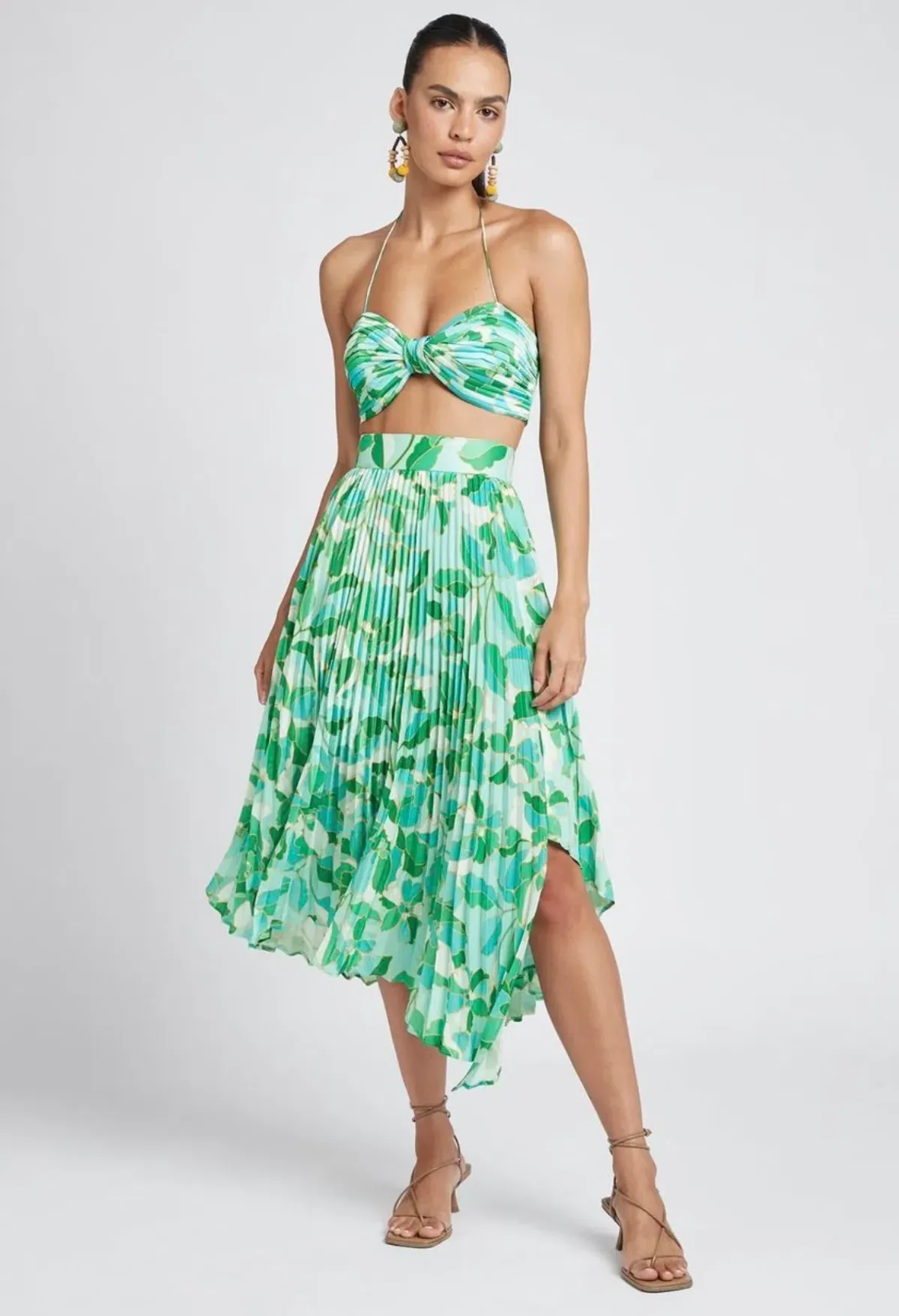 Sheike Kyoto Crop Top and Midi Skirt Set Floral Size 8 - Image 1