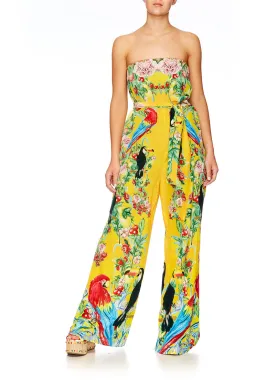 Camilla Tie Waist Strapless Jumpsuit Love Bird Print One Size for rent on The Volte - image 1