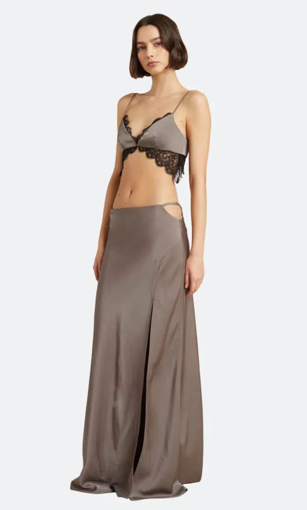 Bec & Bridge Camille Top Size 10 and Maxi Skirt Size 8 Set Pewter Silver - Image 2