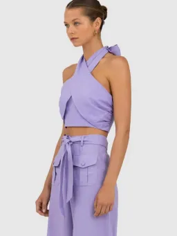 The Wolfgang Sahara Linen Set Lilac Size 6 for rent on The Volte - image 3