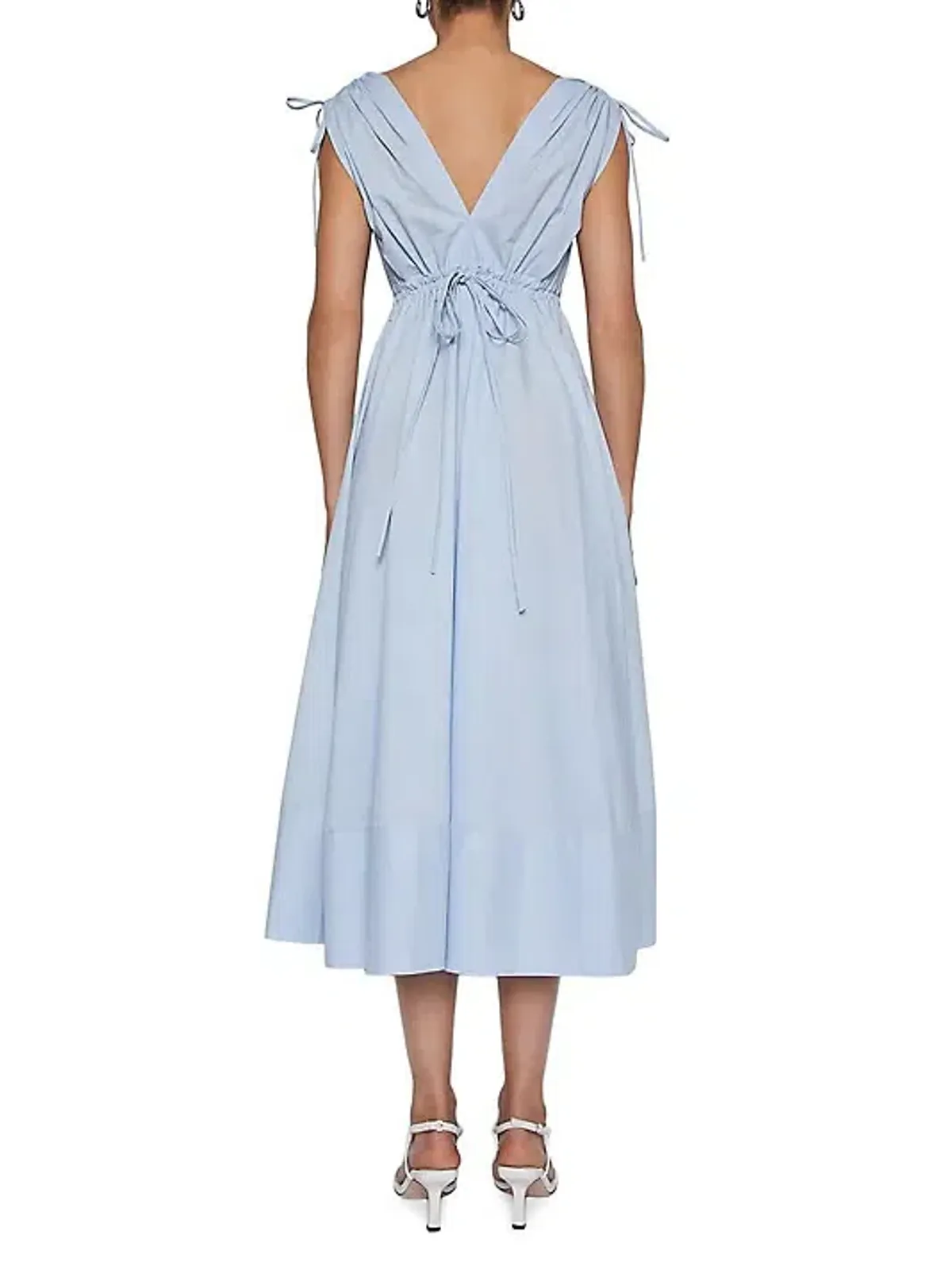 Scanlan Theodore Parachute Cotton Drawstring Midi Dress Blue Size 6 - Image 3