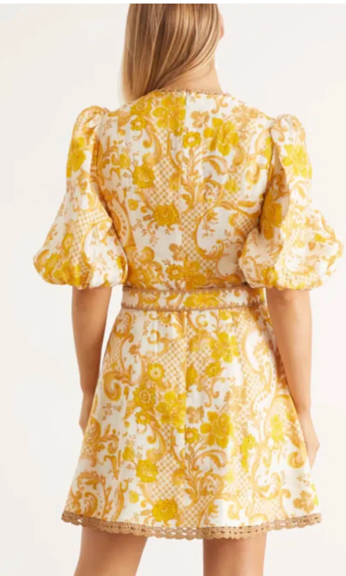 Zimmermann Postcard Mini Dress Yellow Size 1/ AU 10 - Image 4